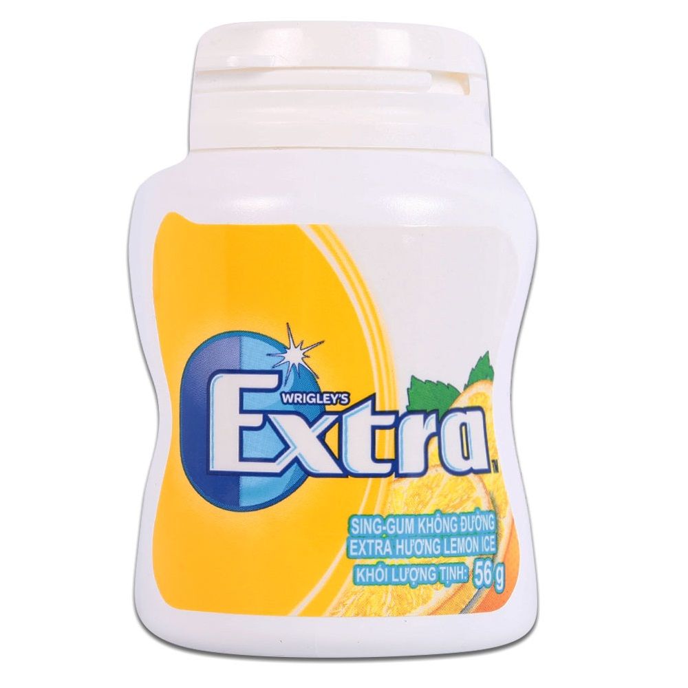  Kẹo Gum Không Đường Extra Xylitol Wrigley's Hương Lemon Ice (56g) 