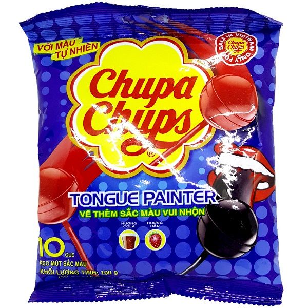  Kẹo Mút Chupa Chups Hương Cola Và Dâu 100g (10 Que) 