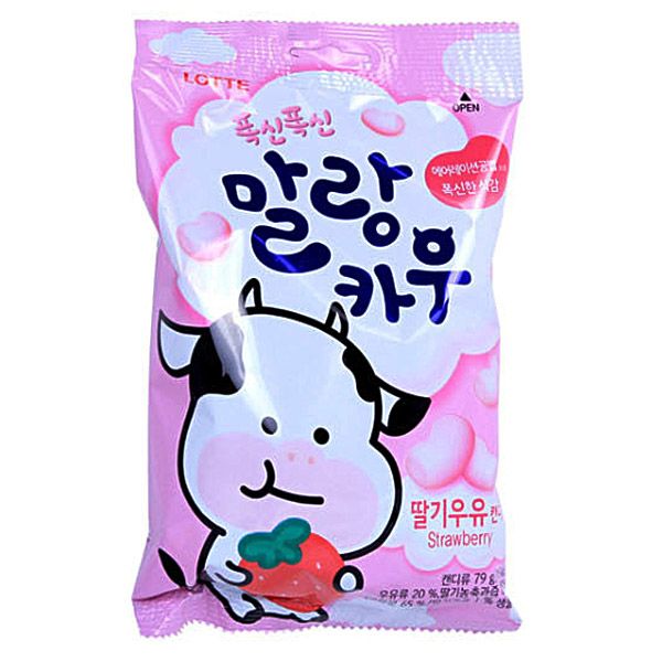  Kẹo Sữa Malang Cow Vị Dâu Lotte (79g) 