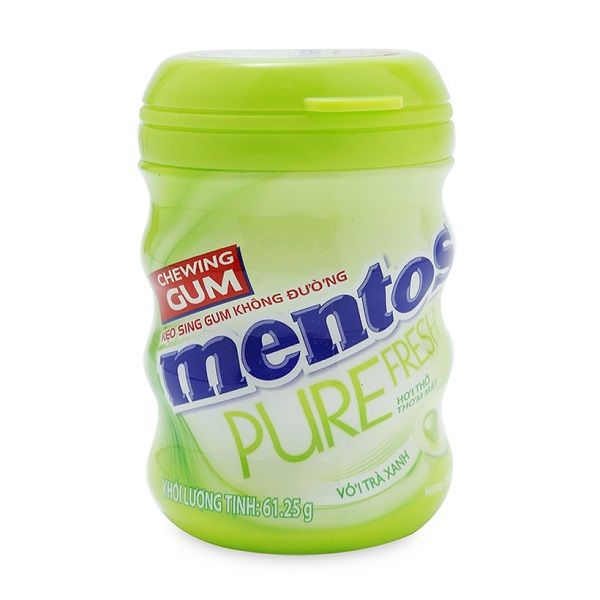  Kẹo Cao Su Không Đường Mentos - Hương Trà Xanh (62g) 