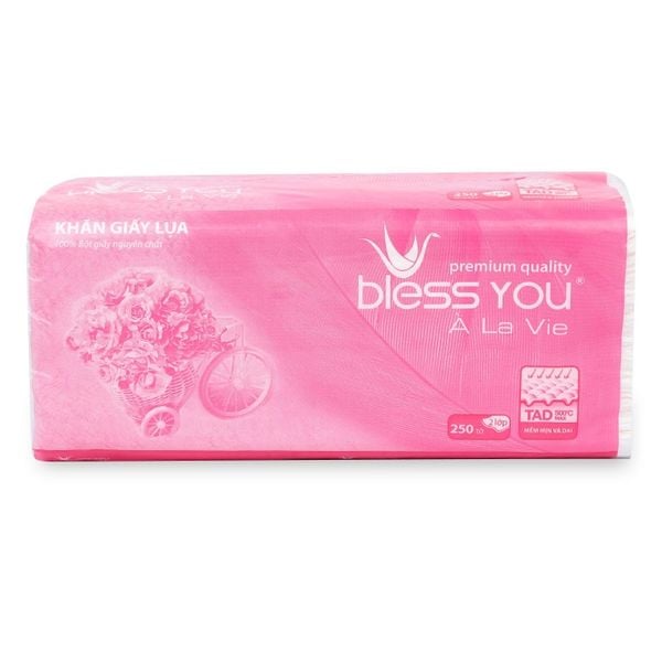 Khăn Giấy Lụa Bless You À La Vie - Gói 250 Tờ 2 Lớp