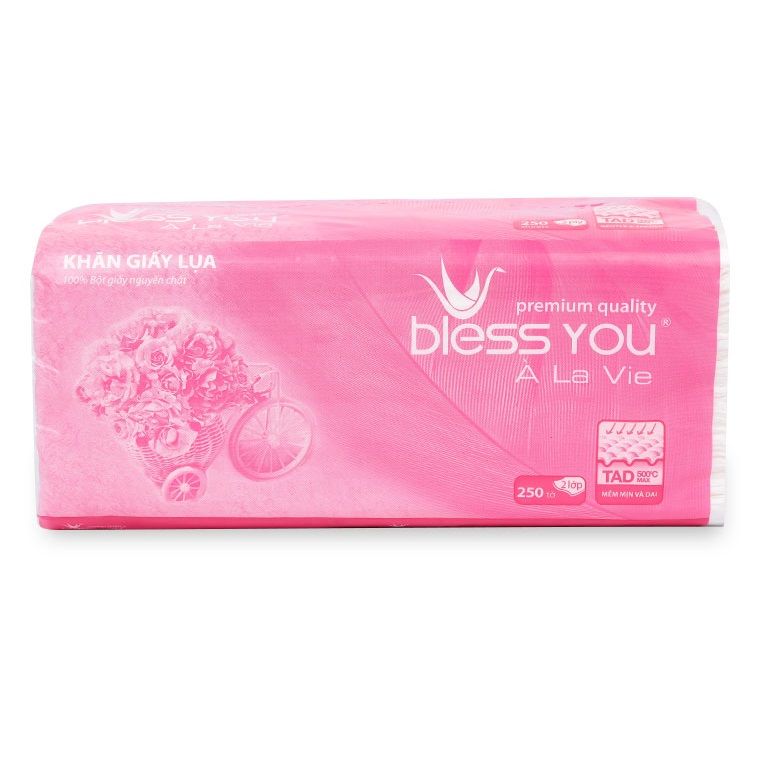  Khăn Giấy Lụa Bless You À La Vie - Gói 250 Tờ 2 Lớp 