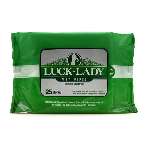 Khăn Ướt Luck - Lady Wet Wipes Gói 25 Miếng (Lốc 3 Gói) 