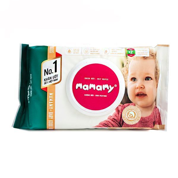  Khăn Ướt Mamamy Không Mùi Có Nắp - Gói 80 Tờ 