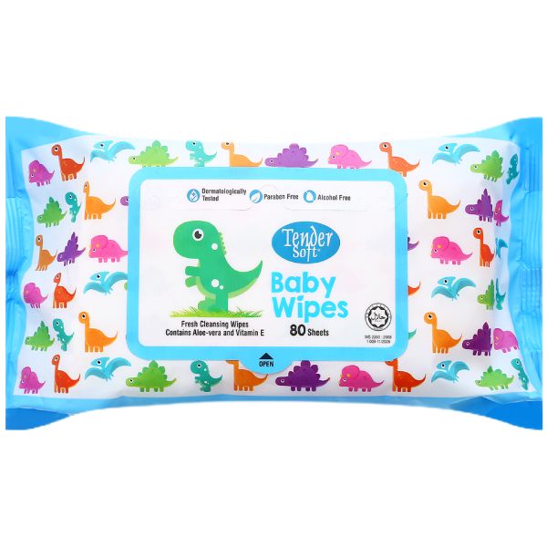  Khăn Ướt Tender Soft Baby Wipes 80 Tờ Xanh 