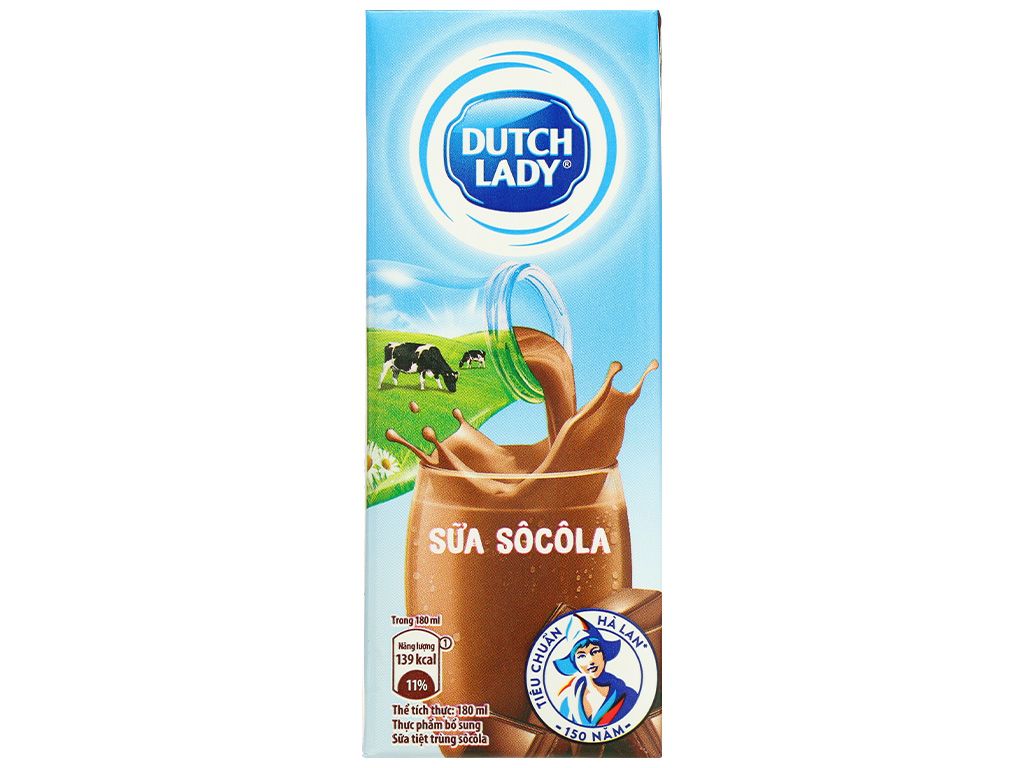  Sữa Tiệt Trùng Socola Dutch Lady - Hộp 180ml 