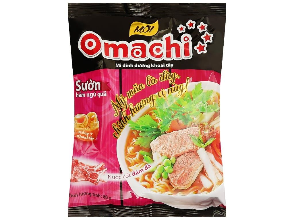  Mì dinh dưỡng khoai tây Omachi Sườn hầm ngũ quả 6bl x 5gói x 80gr 