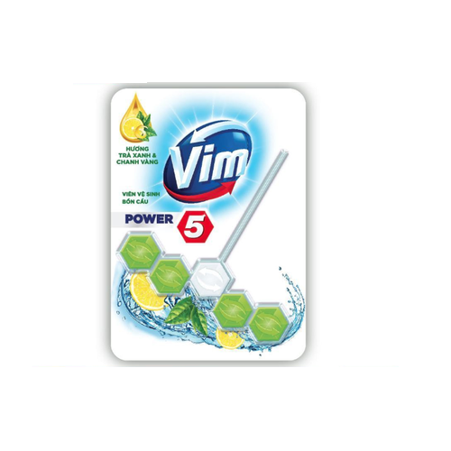  Vim viên treo bồn cầu trà xanh & chanh 55g 