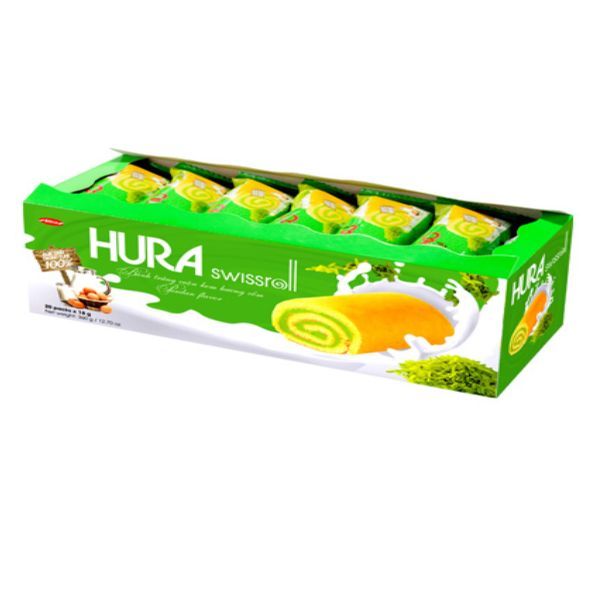  Bánh Trứng Cuộn Kem Bơ Sữa Hura (18g x 10 Gói) 