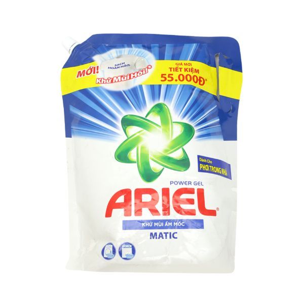  Nước Giặt Ariel Matic Khử Mùi Ẩm Mốc Dạng Túi 2.15KG 