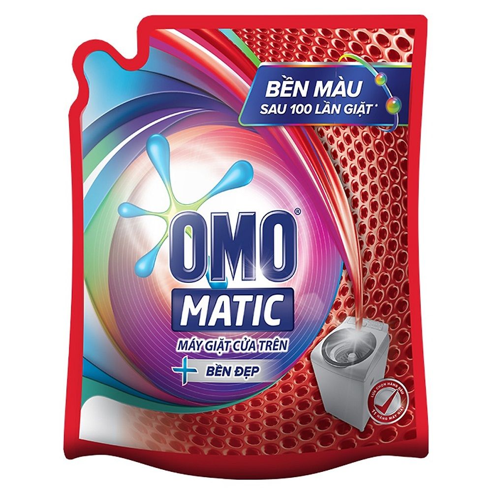  Nước Giặt Omo Matic Bền Đẹp Máy Giặt Cửa Trên (2.4 Kg) - Dạng Túi 