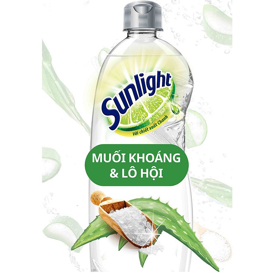  Nước Rửa Chén Sunlight Thiên Nhiên Muối Khoáng Và Lô Hội (386ml) 