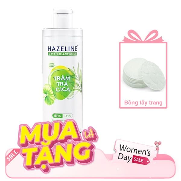 Nước Tẩy Trang Hazeline Ngừa Mụn Tràm Trà Rau Má 375ml