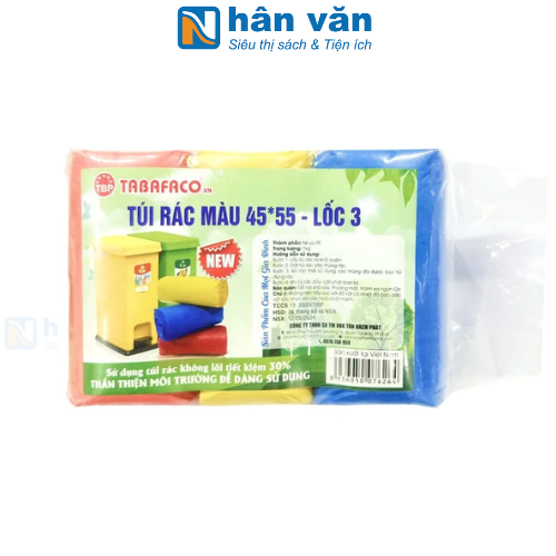  Lốc 3 Túi Rác Màu 45*55 
