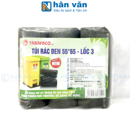  Lốc 3 Túi Rác Đen TBP 55*65 