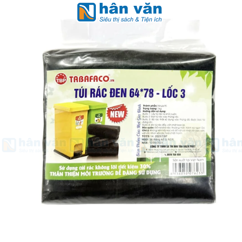  Lốc 3 Túi Rác Đen TBP 64*78 