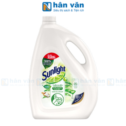  Nước Rửa Chén Bát Sunlight Thiên Nhiên Chai 3.5KG (Tặng Kèm 1 Nước Lau Sàn Sunlight Hoa Hạ 700g) 