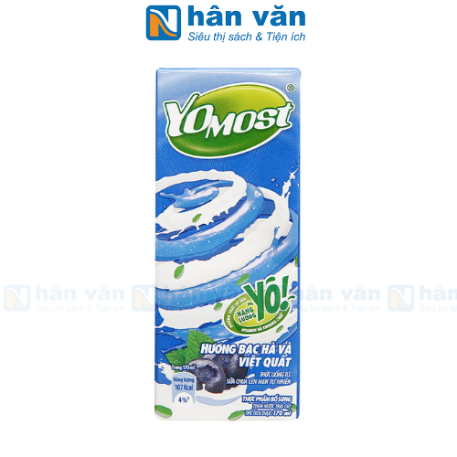  Sữa Chua Uống Yomost Hương Bạc Hà Và Việt Quất 170ml 