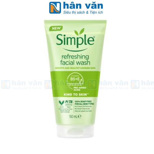  Sữa Rửa Mặt Simple Kind To Skin Refreshing Facial Wash Gel 150ml 