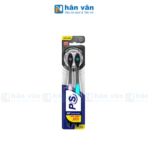 Bộ 2 Bàn Chải Đánh Răng P/S 4D Kháng Khuẩn