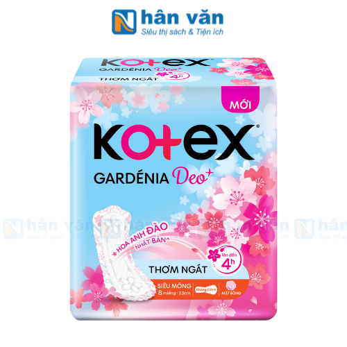  Băng Vệ Sinh Kotex Gardenia Deo+ Hoa Anh Đào Siêu Mỏng Không Cánh 23cm 8 Miếng 