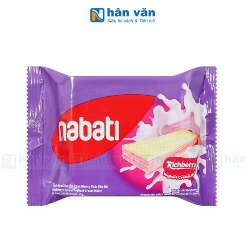  Bánh Kem Xốp Sữa Chua Hương Phúc Bồn Tử - Nabati Richberry - Raspberry Flavour Yoghurt Cream Wafer 50g 