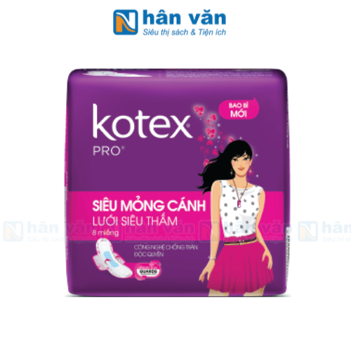  Băng Vệ Sinh Kotex Pro Siêu Mỏng Cánh Lưới Siêu Thấm 8 Miếng 