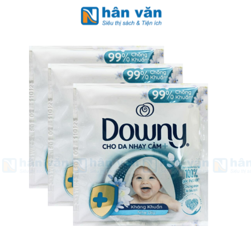  Dây Nước Xả Vải Downy Kháng Khuẩn Nhẹ Dịu Cho Da Nhạy Cảm (10 gói x 18ml) 