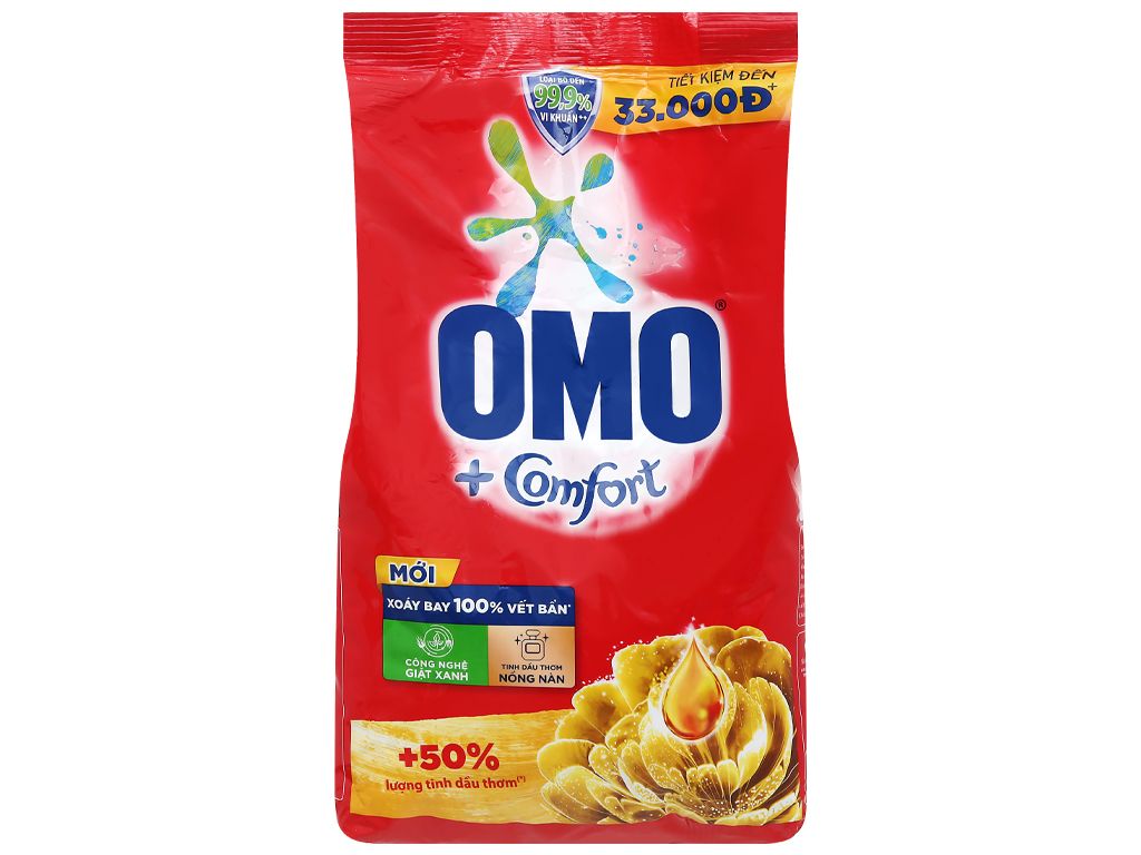  Bột Giặt OMO Comfort Hương Tinh Dầu Thơm Nồng Nàn - Túi 2.6Kg 