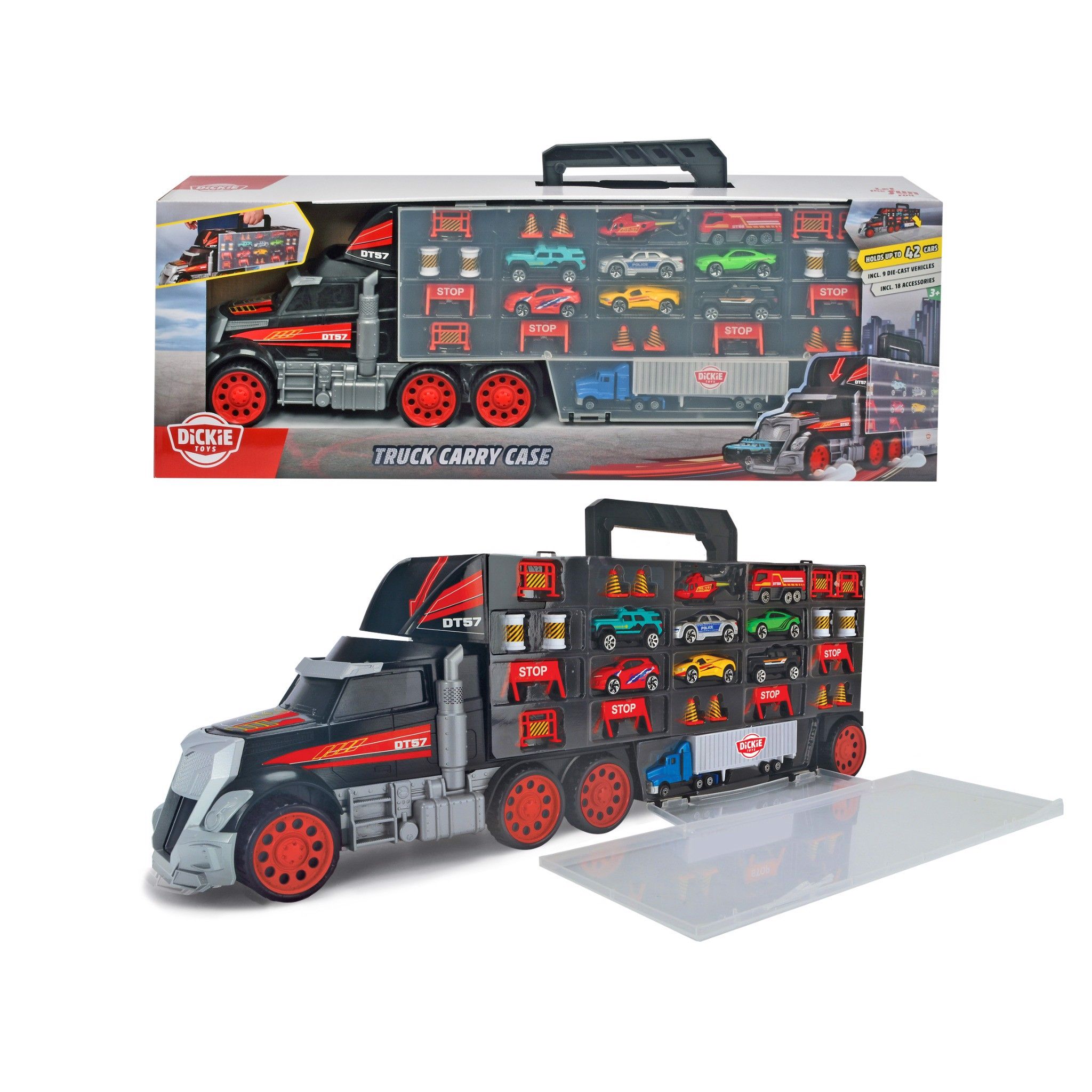  203749023 Bộ Xe Tải Chở Xe Hơi DICKIE TOYS Truck Carry Case 