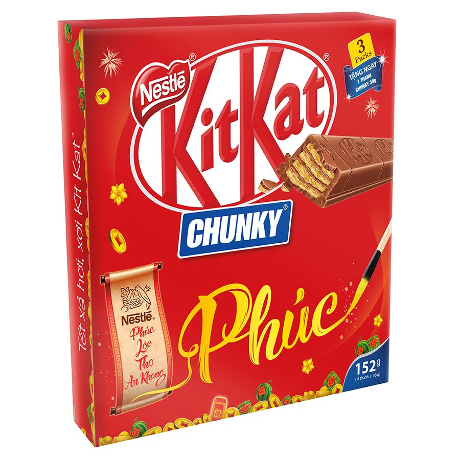  Socola KitKat Chunky - Gói 3 Thanh - Nestle - 114g 