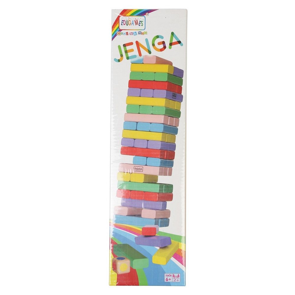  Rút Gỗ Màu Jenga (78 x 78 x 288 mm) 