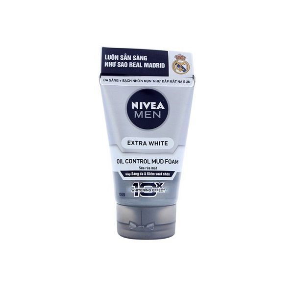  Sữa Rửa Mặt Nivea Men Extra White Sáng Da Và Kiểm Soát Nhờn 100g 