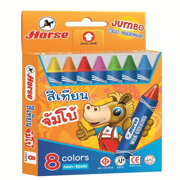  Bút Sáp Màu Horse Jumbo Size (Hộp 8 Màu) 