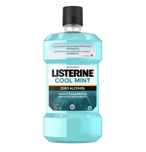  Nước súc miệng Listerine Cool Mint Zero Alcohol Chai 750ml 