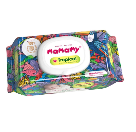  Khăn Ướt Mamamy Tropical 90 Tờ Tinh Dầu Cúc Vạn Thọ 