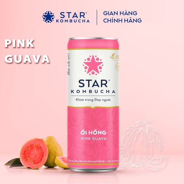  STAR KOMBUCHA Ổi Hồng / Pink Guava (250ml/lon) 