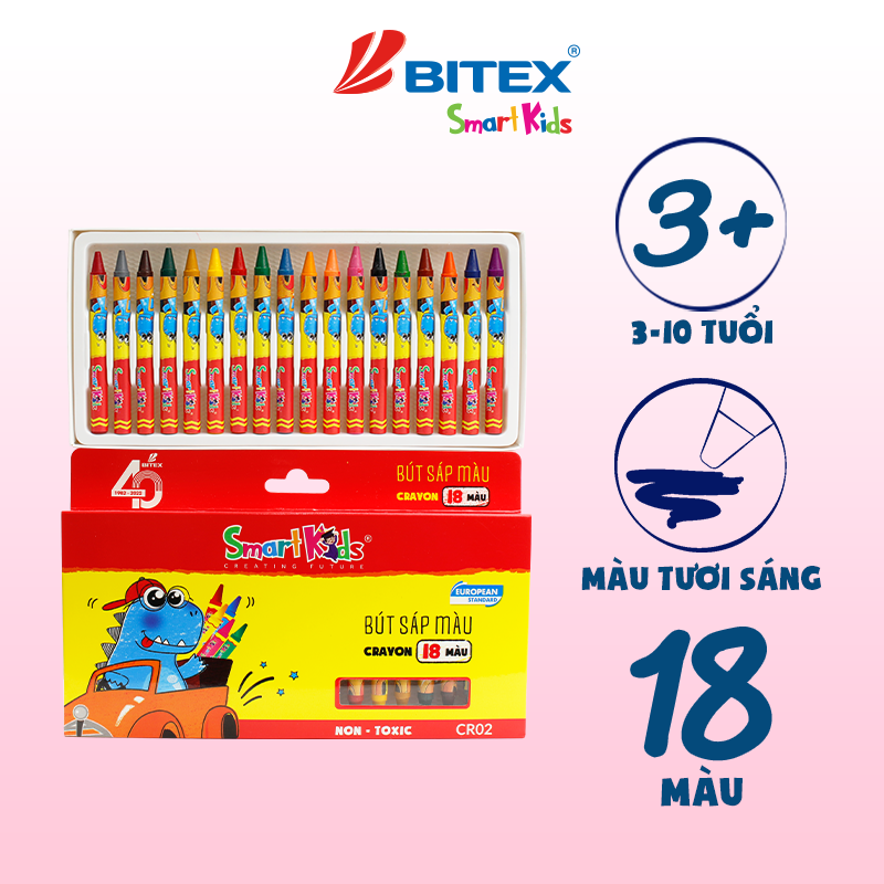  Sáp màu Monster Truck 18 màu/CR10 (18 màu/hộp) 