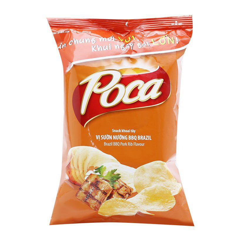  Snack Khoai Tây Poca Vị Sườn Nướng BBQ Brazil (56g) 