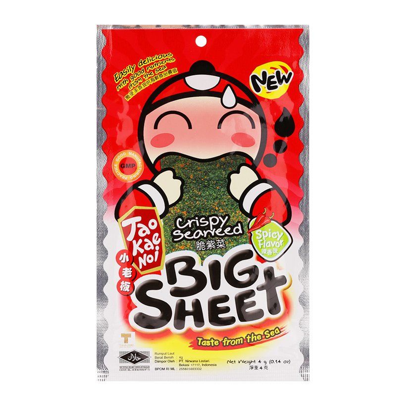  Snack Rong Biển Tao Kae Noi Big Sheet Vị Cay (4g) 