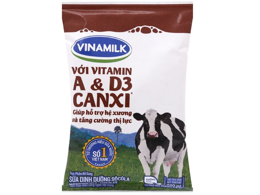  Sữa Tươi Tiệt Trùng Vinamilk - Hương Sôcoola (220ml/ Bịch) 