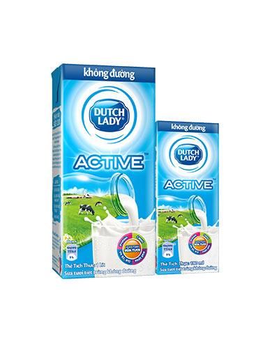  Sữa Tươi Tiệt Trùng Dutch Lady Active 100% Không Đường 1L 