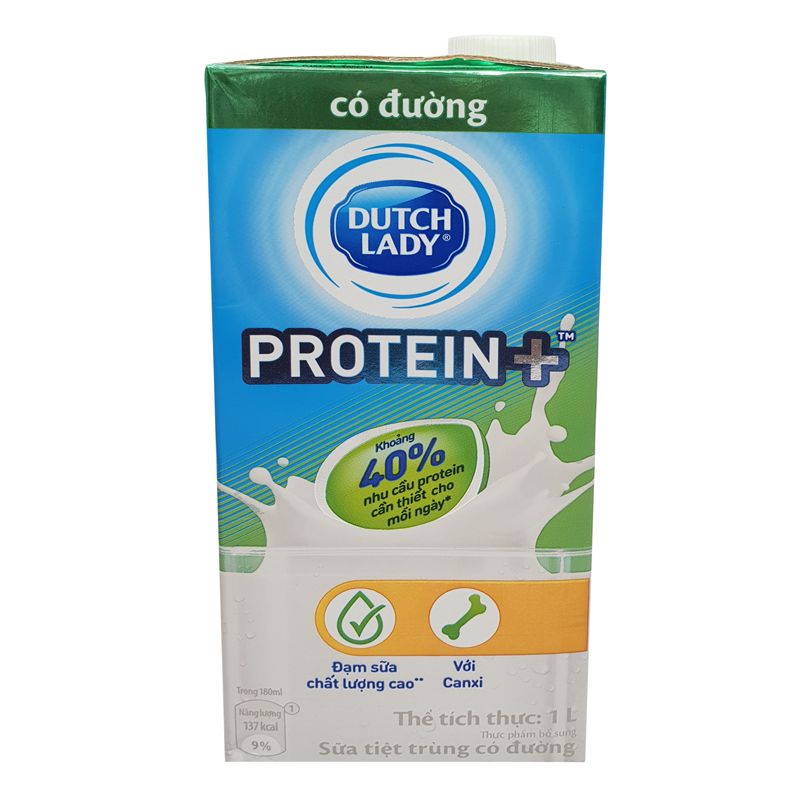  Sữa Tươi Tiệt Trùng Dutch Lady Protein+ Có Đường 1L 