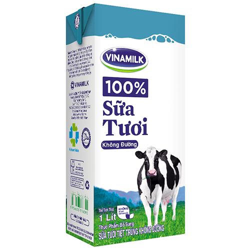  Sữa Tươi Tiệt Trùng Vinamilk 100% Không Đường 1L 