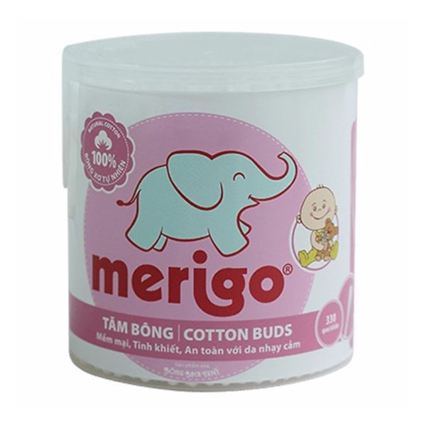  Tăm Bông Merigo - Hộp Tròn (330 Que) 