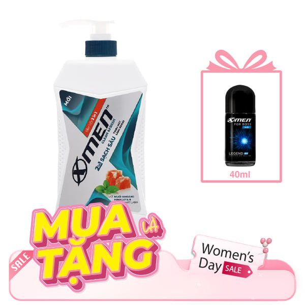 Dầu Tắm Gội X-Men 2In1 Clean & Fresh 630g