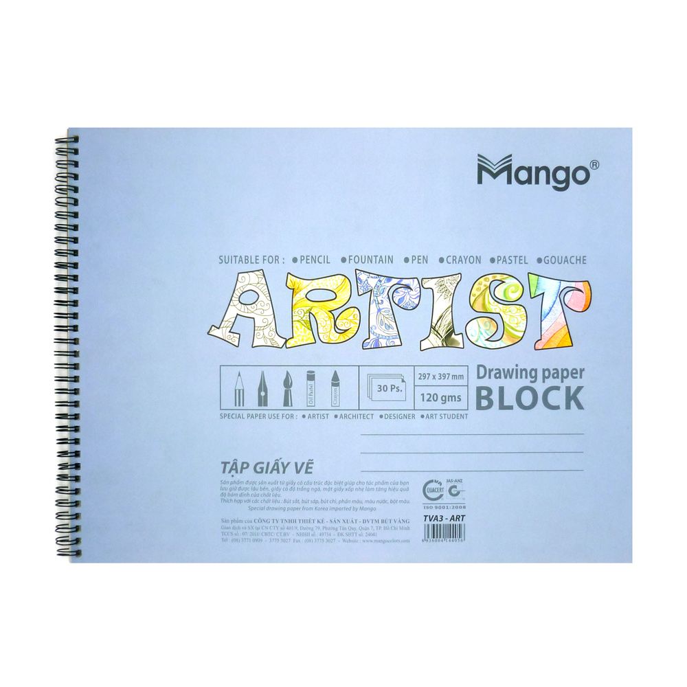  Tập Giấy Vẽ Mango Artist - Drawing Paper Block TVA3-ART 