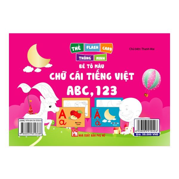  Thẻ Flash Card Thông Minh - Bé Tô Màu Chữ Cái Tiếng Việt ABC, 123 