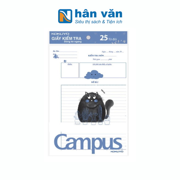  Giấy Kiểm Tra B5 25 Trang MEOW Campus TP-BRM70G-25 