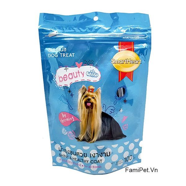  Thức Ăn Smartheart Dog Treat Shiny & Healthy Coat (100g) 